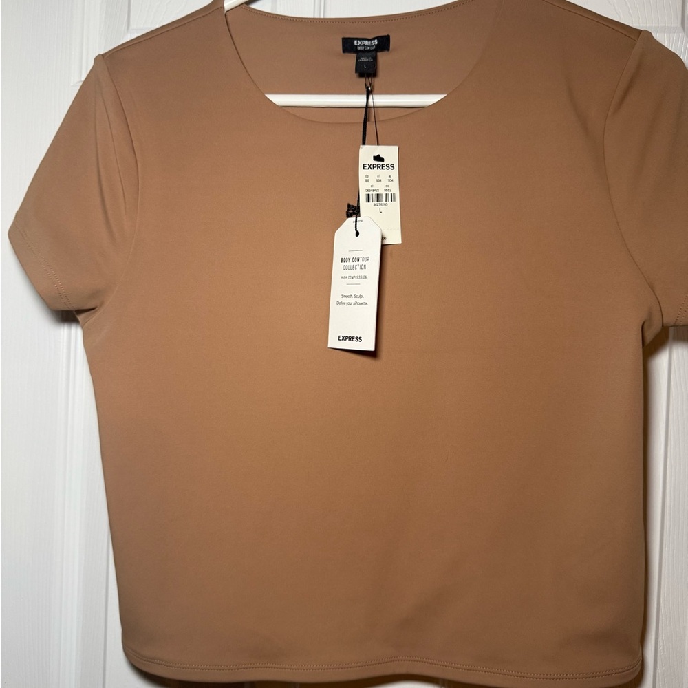 Express Women's Short Sleeve Brown Top